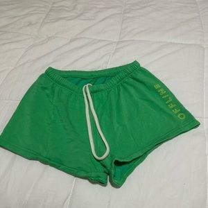 green comfy offline shorts, never worn